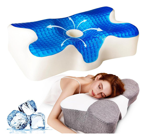 Almohada Cervical Eucior Gel Refrigerante 60x40x17.8 Cm