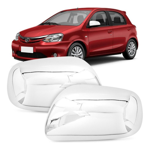 2 Capa Retrovisor Etios 2012 A 2014 Aplique Cromado S/pisca