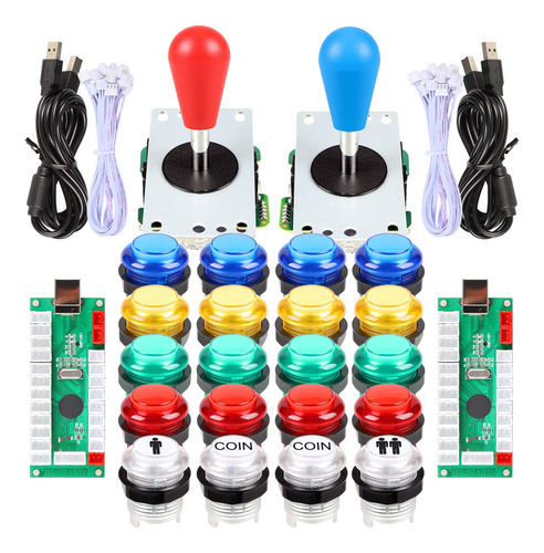 Arcade Joystick Buttons Kit Fosiya Led Ellipse Oval Style