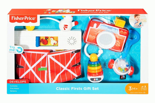 Fisher Price Libro De Tela Granja Musical Sonajas Kit Bebes