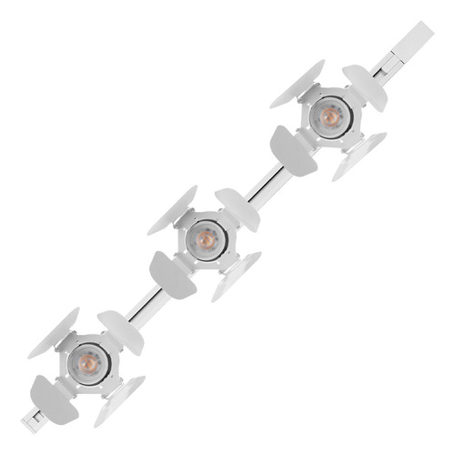 Kit De Riel 1 Metro Para Sobreponer 3 Spots Illux Tl-5141.r Estructura Blanco