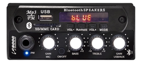 Mixer Boog 12v Fm Bluetooth Para Microfone Som Automotivo