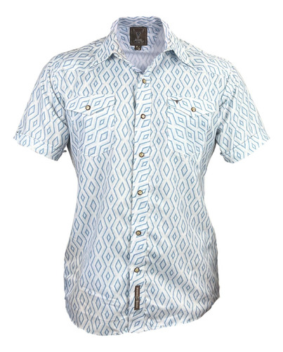 Camisa Caballero Vaquera Manga Corta Rodeo West Blanca 4067