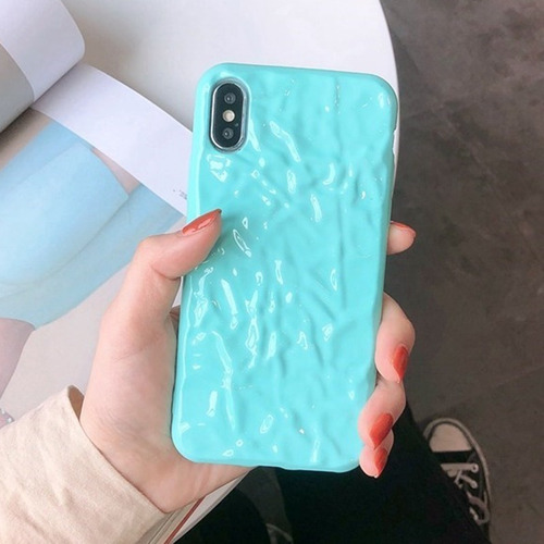 Funda Para iPhone Colores Vivos Textura 3d Moda D Goma +mica