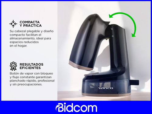 Desarrugador Por Vapor Winco W2008 Portatil 1600w Negro