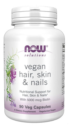 Now Soluciones, Cabello Vegano, Piel Y Uñas, Apoyo Nutricion