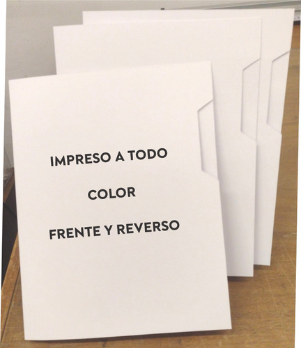 20 Piezas Folder Blanco Carta / Oficio Una Solapa Impreso