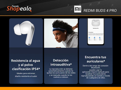 Imagen 6 de 10 de Auriculares Bluetooth Xiaomi Redmi Buds 4 Pro Blanco + Cuota