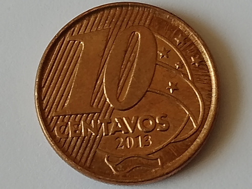 Moneda 10 Centavos Brasil Año 2013