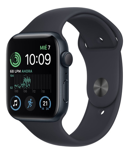 Imagen 1 de 8 de Apple Watch SE GPS - Caja de aluminio color medianoche 44 mm - Correa deportiva medianoche - Patrón