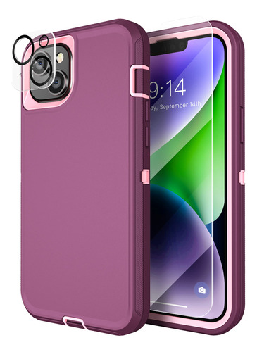 Mxx Funda Resistente Para iPhone 14 Plus, Con Protector De P