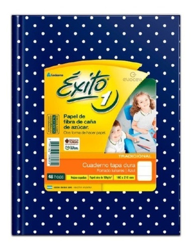 Cuaderno Exito 1 Tapa Carton Dura X 50 Hojas Rayadas Lunares