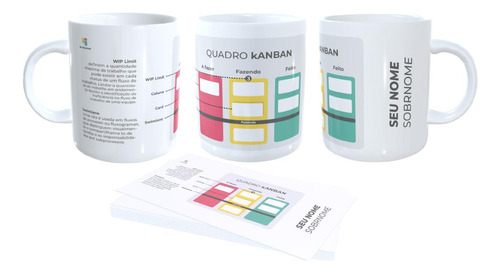 Caneca Kanban, Porta Copos + Tecnologia + Seu Nome