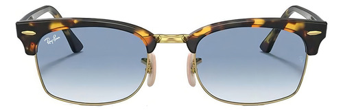 Anteojos de sol Ray-Ban Clubmaster Square talle Standard armazón polished yellow havana y lente light blue