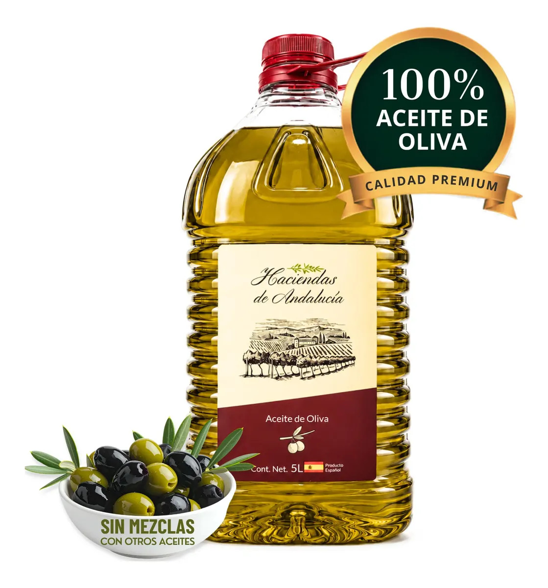 Aceite De Oliva 100% Puro Español 5 Lts. Haciendas de Andalucia