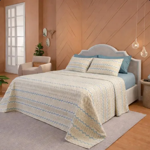 Jogo De Cama Queen Elástico 4 Peças 100% Algodão Teka Macio