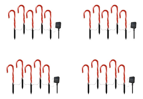 4pzs Navidad 1 Tow 5 Candy Cane Solar Lights