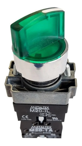Seletora 22mm 2 Pos Fixas 220v Verde M20ic - Metaltex (i)