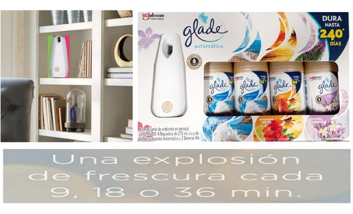 Aromatizante Ambiental Glade Automático Aparato +4 Repuestos