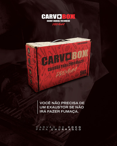 Carvoboxx Premium E Ecológico Caixa De 5kg - Fumaça + Calor