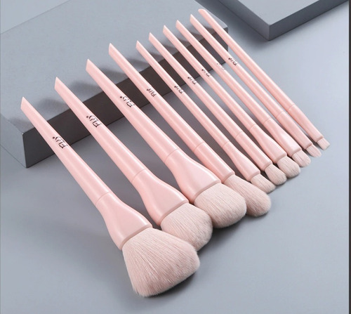 Brochas Maquillaje Profesional Unicolor Set 10 Piezas