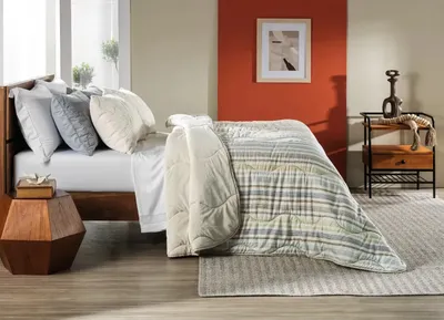 Edredom Altenburg Edredom Blend Comfort solteiro diseño listras color bege de 1.5m x 2.2m