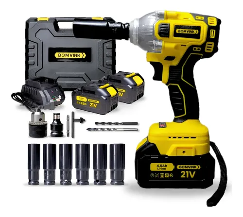 仮21 Parafusadeira Chave De Impacto 21v 320nm 2 Baterias Bom-9966