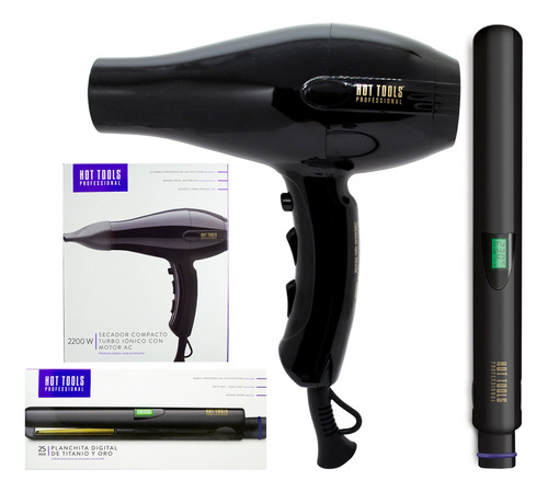 Hot Tools Kit Secador 2200w + Planchita De Pelo Digital 3c