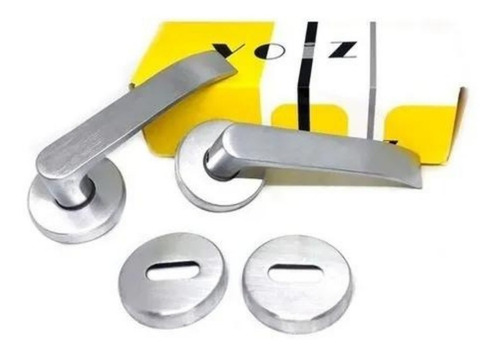 Imagen 2 de 2 de Manija Nova Doble Balancin Aluminio Para Puerta Con Bocallaves