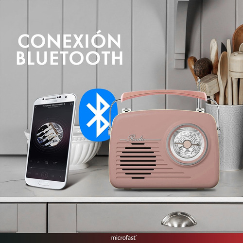 Imagen 5 de 9 de Radio Parlante Bluetooth Vintage Am/fm Portátil Recargable