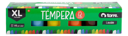 Témpera 12 Colores 22ml Xl Torre