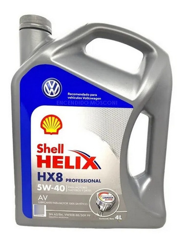 Aceite Shell Helix Hx8 5w40 Sintetico Original Volkswagen