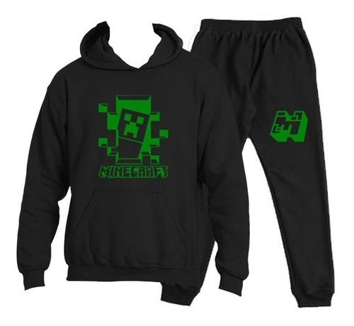 Buzo Estampado Minecraft Niño Niña Conjunto  Gamer