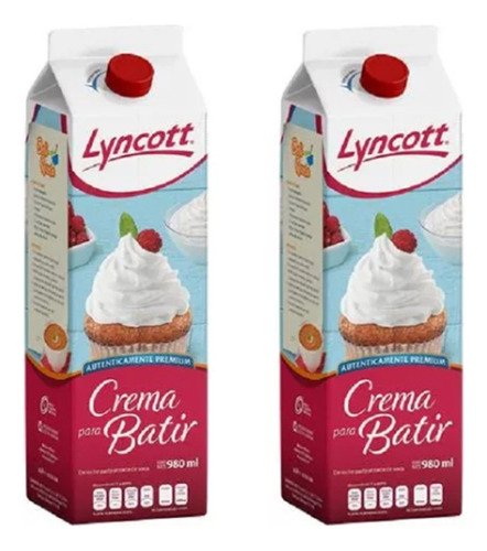 Crema Para Batir Lyncott 2 Pz De 980ml