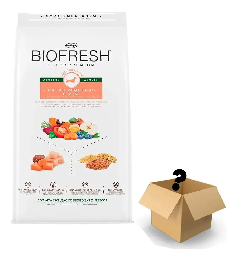 Ração Biofresh Cães Adultos Raça Peq/mini - 10,1kg + Garrafa