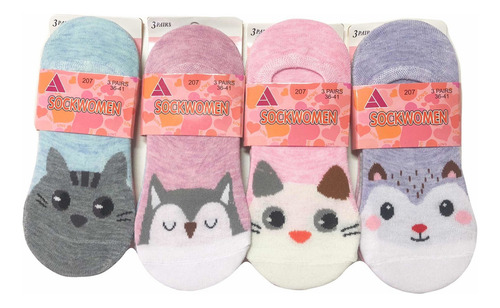 Pack 12 Calcetines Invisibles Con Diseños Varios Modelos