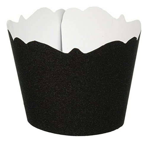 Papelitos Brillantes Para Cupcakes (negro)