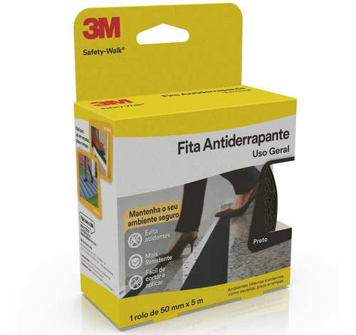 Fita Antiderrapante 3m Preta 50mm X 5mts Safety-walk 3m