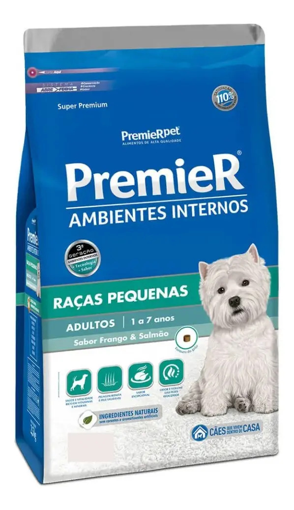 Ração Premier Ambientes Internos Adultos Frango E Salmão 1kg