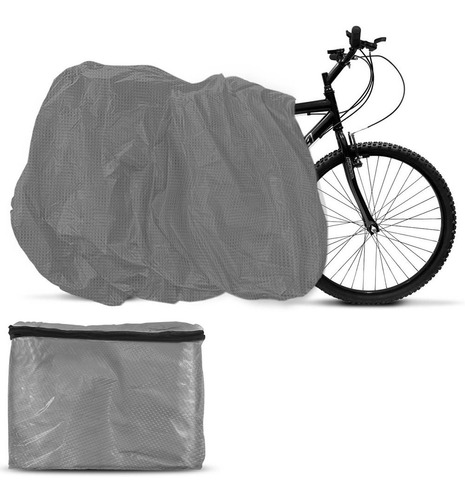 Capa Para Cobrir Bicicleta Cinza Sem Forro Tamanho Universal