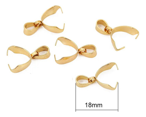 Acero Inoxidable Porta Dije Joyería Dorado 18mm Kit 20 Pzas