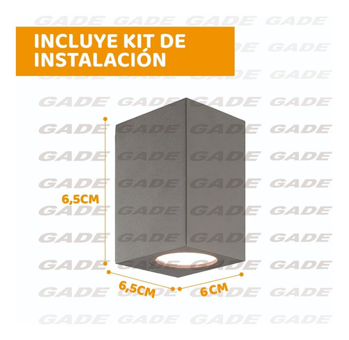 Imagen 4 de 8 de Aplique Pared Exterior Unidireccional Aluminio Con Dicro Led