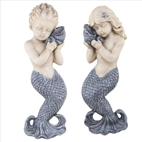 Diseño Toscano Sounds Of The Sea Mermaid Wall Sculptures, Tw