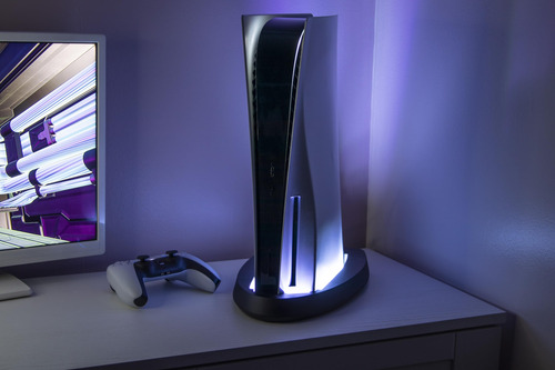 Base De Conexión Ps5 Soporte Vertical Luz Led Rgb Negro