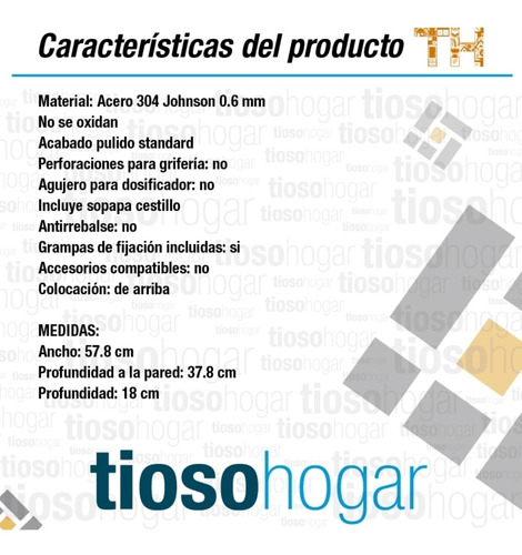 Imagen 5 de 10 de Pileta Bacha Acero Johnson Zn52/18a 57