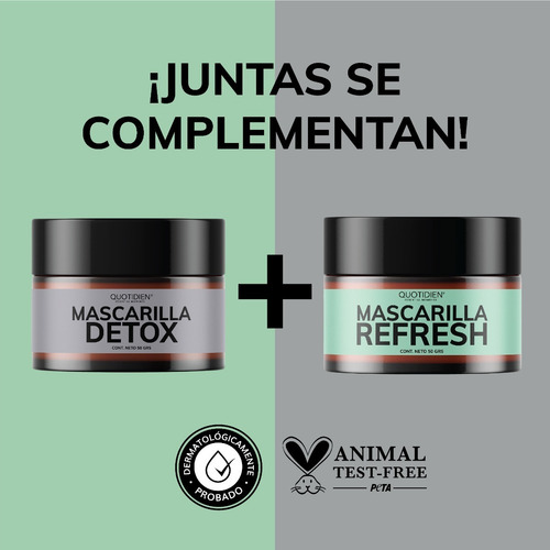 Imagen 2 de 7 de 1 Mascarilla Facial Hidratante + 1 Mascarilla Facial Detox