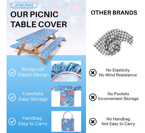 Funda Para Mesa De Picnic Con Fundas Para Bancos Mantel Impe