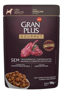 Ração Úmida Cães Adultos Gourmet Ovelha Sachê 100g Granplus