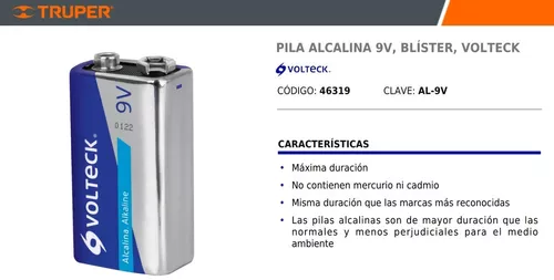 Bateria 9v Alcalina Voltek