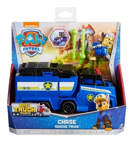 Vehiculo Paw Patrol Chase Big Truck Pups - Rescue Truck Color Azul